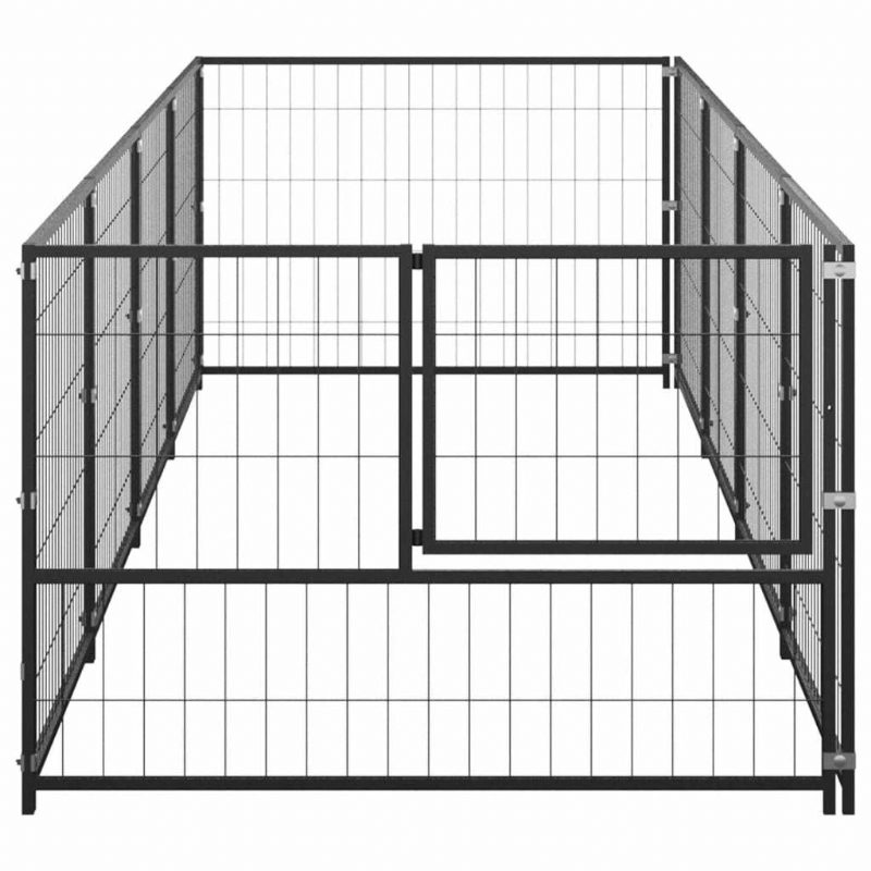 Eu Direct Vidaxl 3082094 Outdoor Dog Kennel Musta 4 M² Talohäkki Taitettava Koiranpentu Kissat Nukkuma Metalli Leikkikehä Harjoitus Vuodekaukalo Lemmikkitarvikkeita