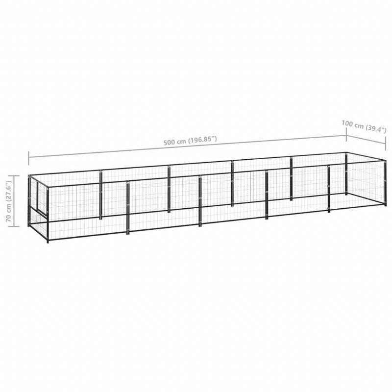 Eu Direct Vidaxl 3082095 Outdoor Dog Kennel Musta 5 M² Talohäkki Taitettava Koiranpentu Kissat Unimetalliset Leikkikehä Harjoitus Vuodekaukalo Lemmikkitarvikkeet