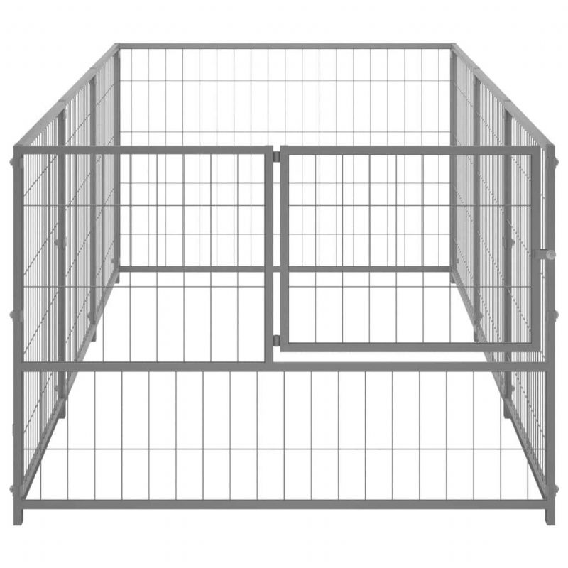 Eu Direct Vidaxl 3082101 Outdoor Dog Kennel Hopea 3 M² Terästalo Häkki Kokoontaitettava Koiranpentu Kissat Nukkuvat Metallinen Leikkikehä Harjoitus Vuodekaukalo Lemmikkitarvikkeita