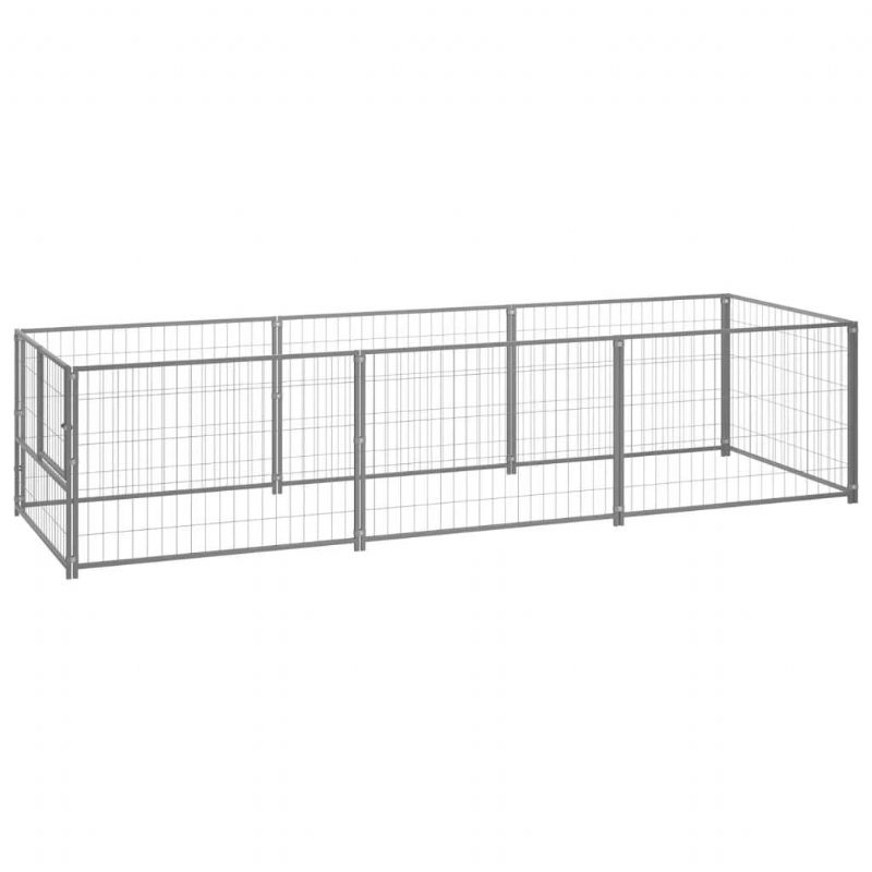 Eu Direct Vidaxl 3082101 Outdoor Dog Kennel Hopea 3 M² Terästalo Häkki Kokoontaitettava Koiranpentu Kissat Nukkuvat Metallinen Leikkikehä Harjoitus Vuodekaukalo Lemmikkitarvikkeita