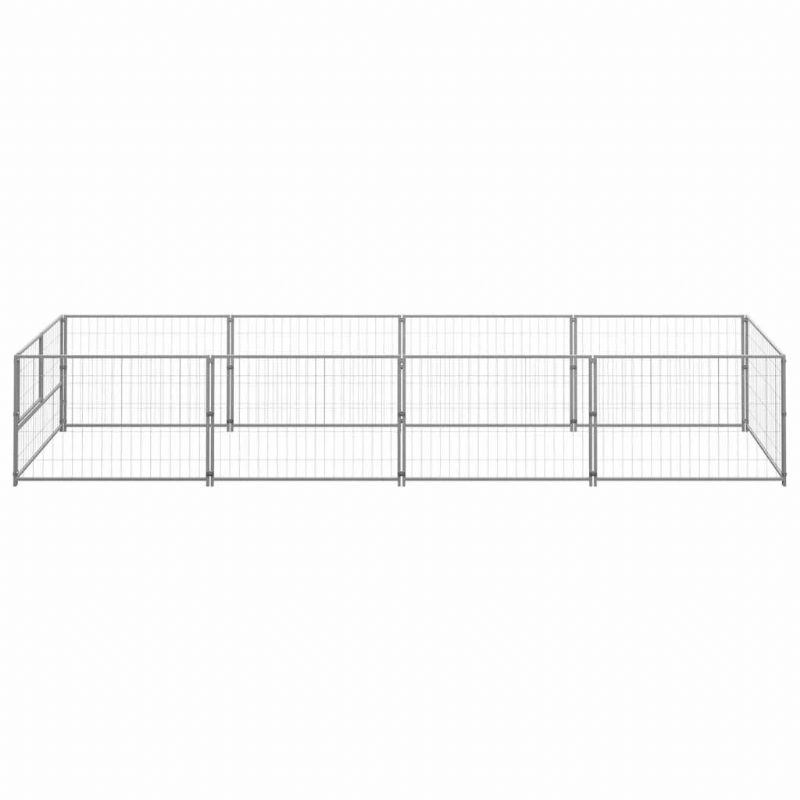 Eu Direct Vidaxl 3082102 Outdoor Dog Kennel Hopea 4 M² Terästalo Häkki Kokoontaitettava Koiranpentu Kissat Nukkuvat Metallinen Leikkikehä Harjoitus Vuodekaukalo Lemmikkitarvikkeita