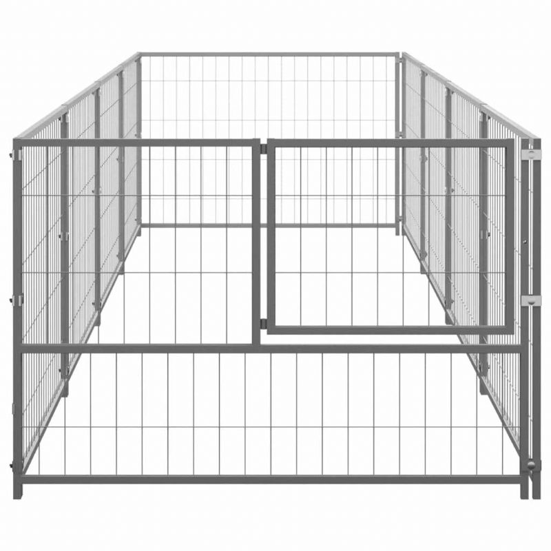 Eu Direct Vidaxl 3082102 Outdoor Dog Kennel Hopea 4 M² Terästalo Häkki Kokoontaitettava Koiranpentu Kissat Nukkuvat Metallinen Leikkikehä Harjoitus Vuodekaukalo Lemmikkitarvikkeita