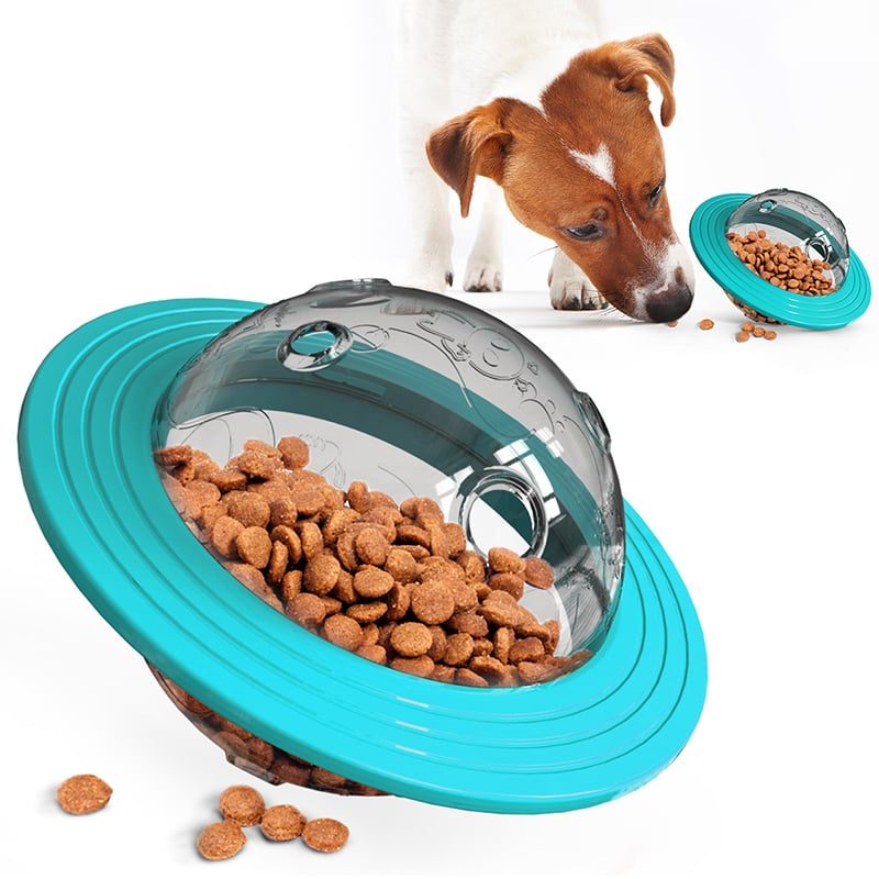 Flying Disc Dog Lelut Slow Food Feeder Ball Puppy Iq Training