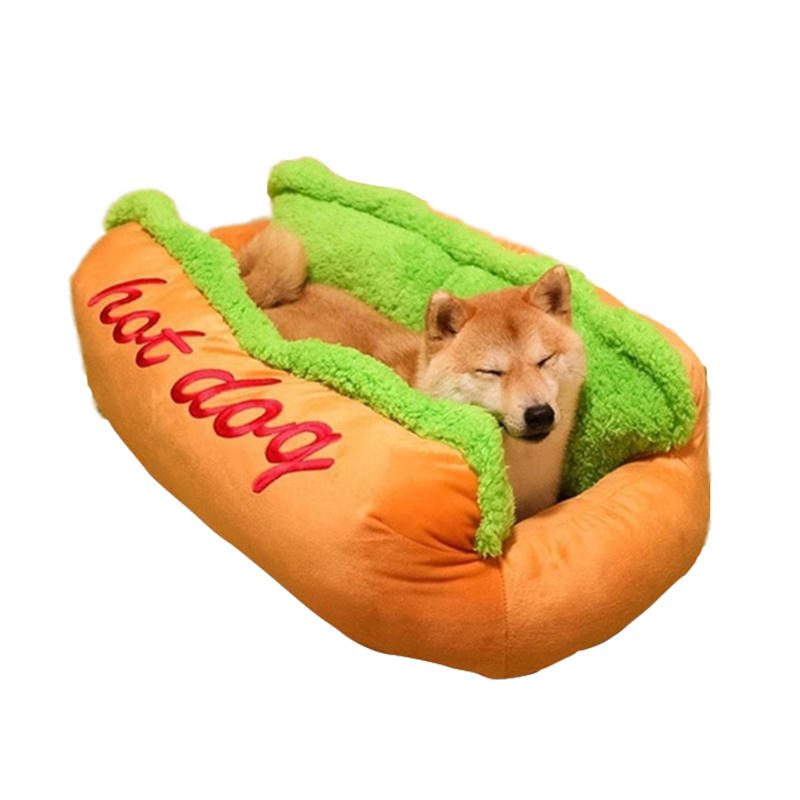 Hot Dog Shape Pet Patja Pentu Kissa Pehmeä Ja Likainen Lemmikkisänky S Ls-koko