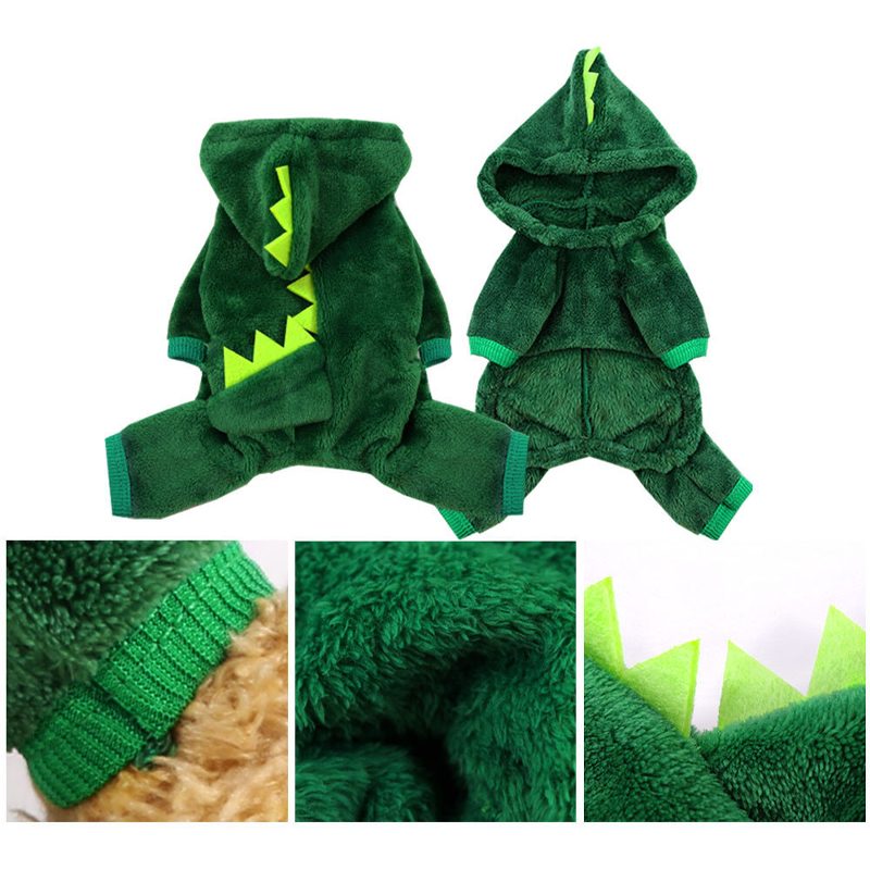 Kissa Dinosaur Costume Lämmin Pehmohuppari