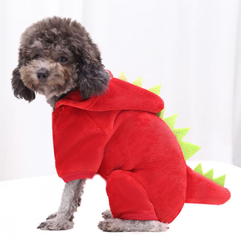 Kissa Dinosaur Costume Lämmin Pehmohuppari