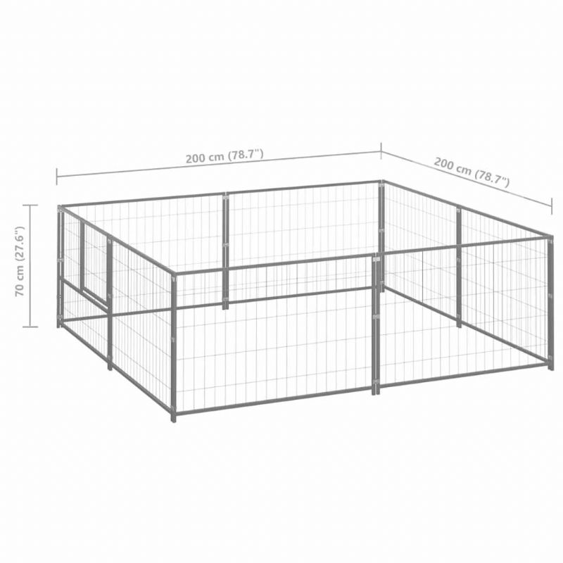 Koirakennel Hopea 43.1 Ft² Terästä