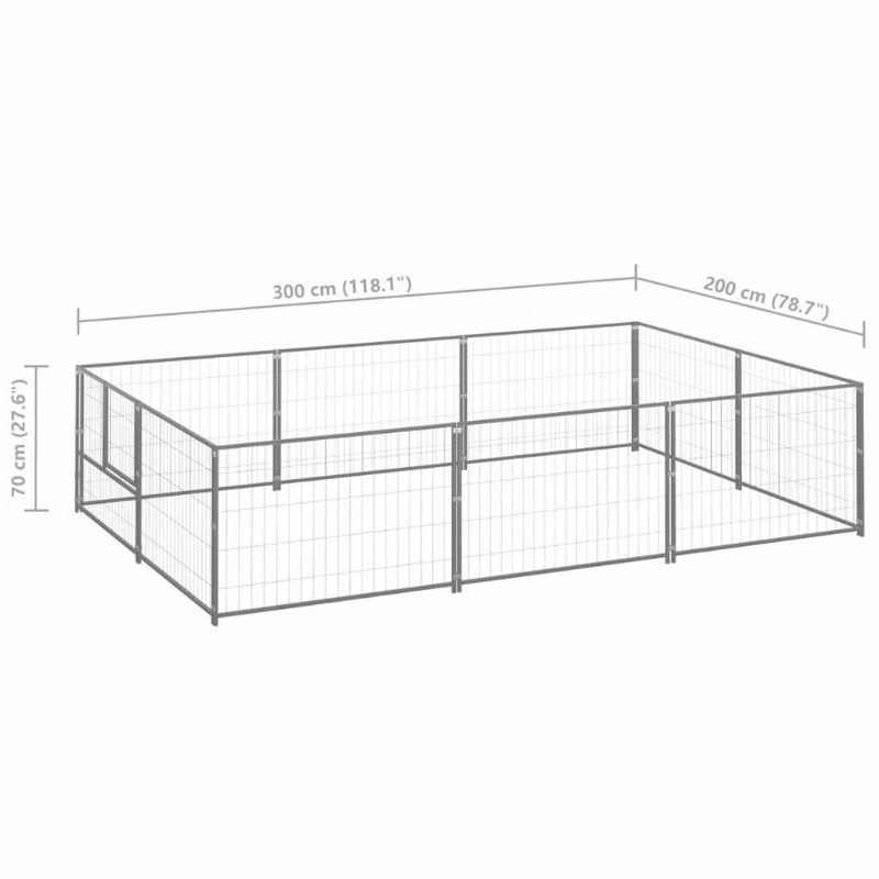 Koirakennel Hopea 64.6 Ft² Terästä