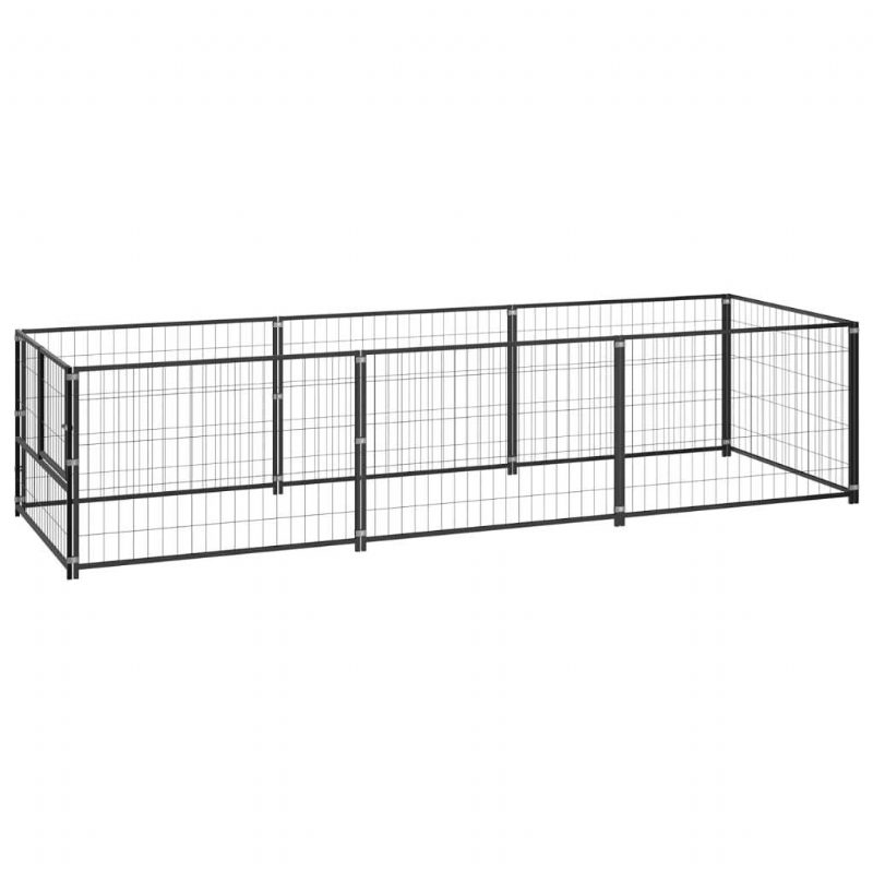 Koirakennel Musta 32.3 Ft² Terästä