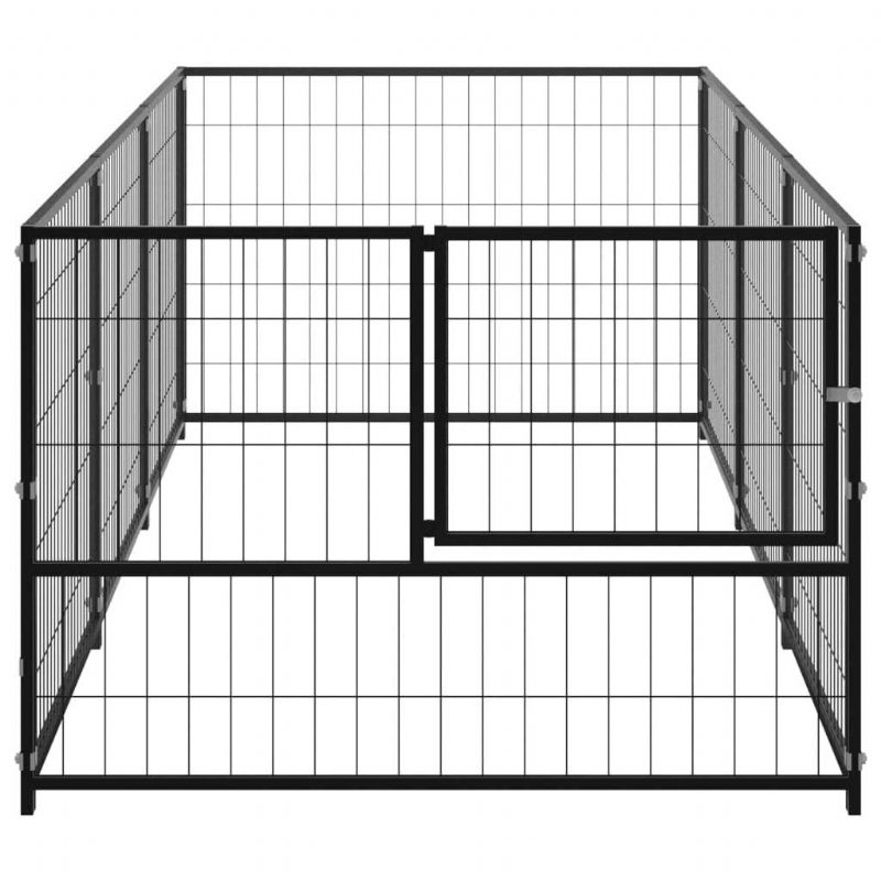 Koirakennel Musta 32.3 Ft² Terästä