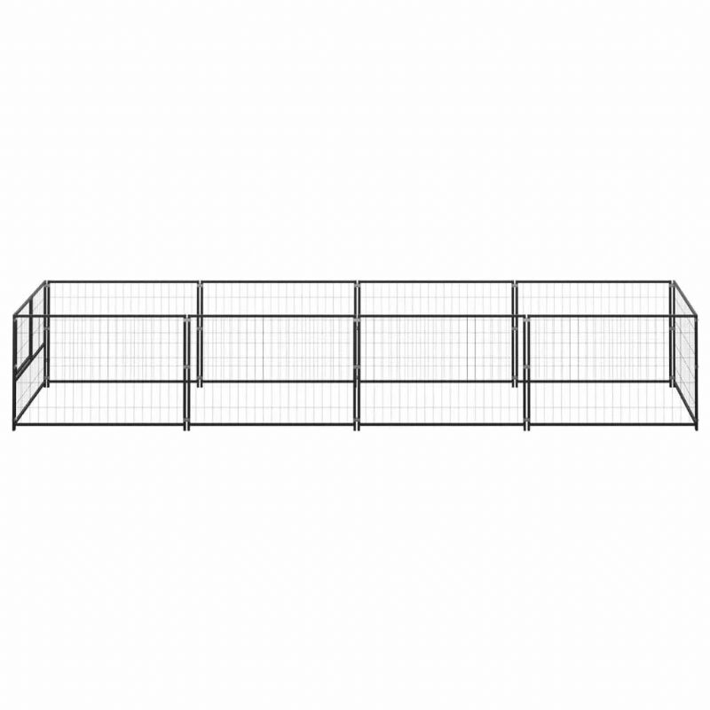 Koirakennel Musta 43.1 Ft² Terästä