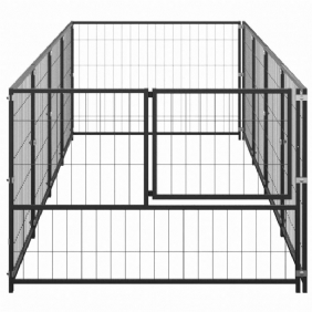 Koirakennel Musta 43.1 Ft² Terästä