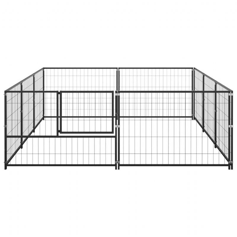 Koirakennel Musta 64.6 Ft² Terästä