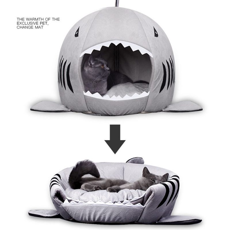 Lemmikit Shark Bed Koirat Pehmeä Talo Cat Cave