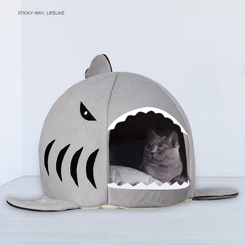 Lemmikit Shark Bed Koirat Pehmeä Talo Cat Cave