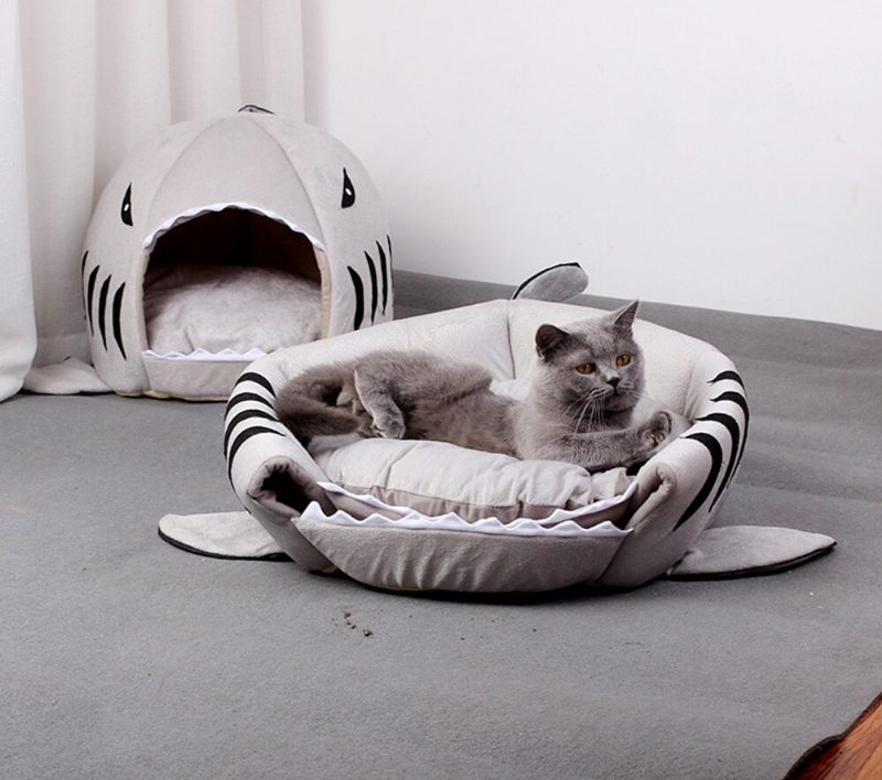 Lemmikit Shark Bed Koirat Pehmeä Talo Cat Cave