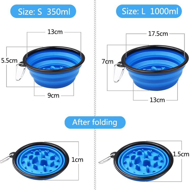 Lemmikkieläinten Kannettava Ruokintakulho Kokoontaitettava Ruoka- Ja Vesikulho