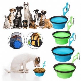 Lemmikkien Silikageelikulho Koiran Kissa Kokoontaittuva Silikoni Dow Bowl Candy Color Outdoor Travel Kannettava Koiranpennun Ruoka-astia Syöttöastia