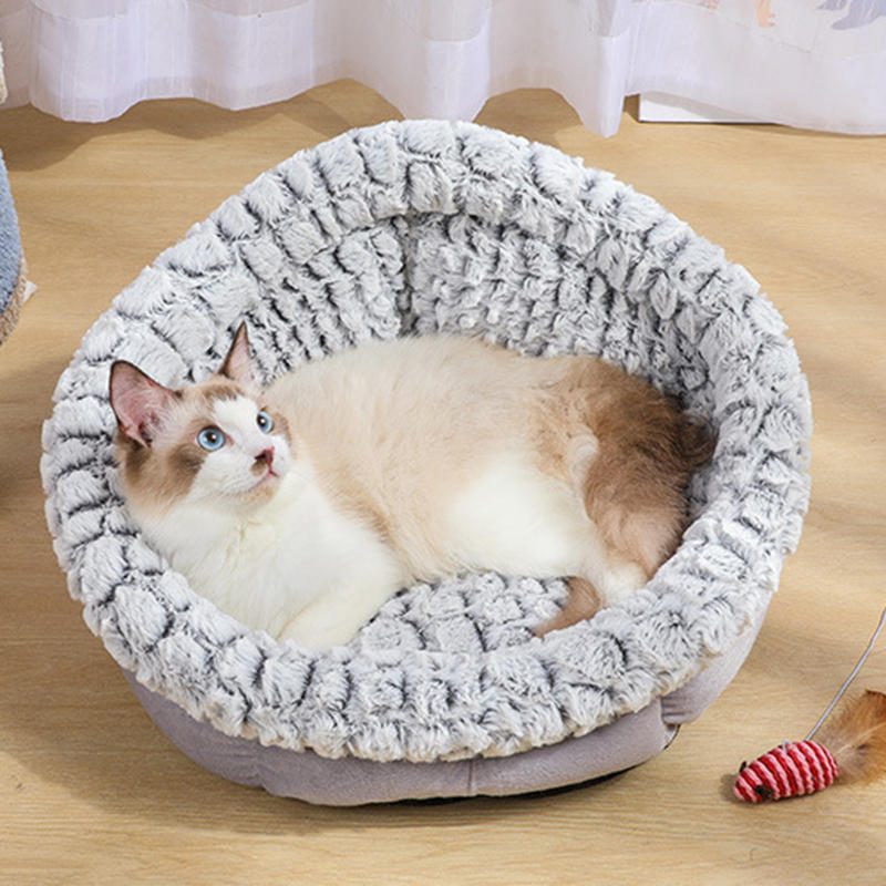 Pet Cat Bed Super Pehmeä Lämmin Pyöreä Cute Dog Nest Kennel