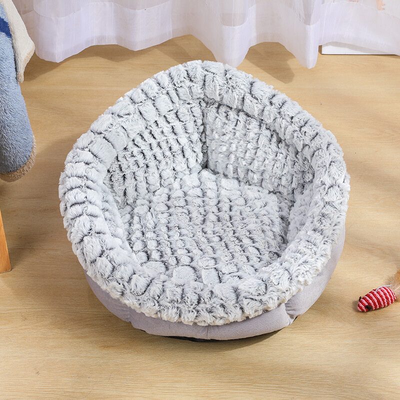 Pet Cat Bed Super Pehmeä Lämmin Pyöreä Cute Dog Nest Kennel