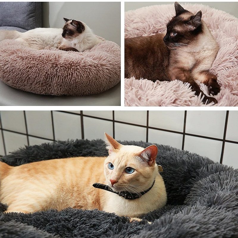 Pet Donut Bed Ultra Pehmeä Liukumaton Konepestävä Tyynysänky