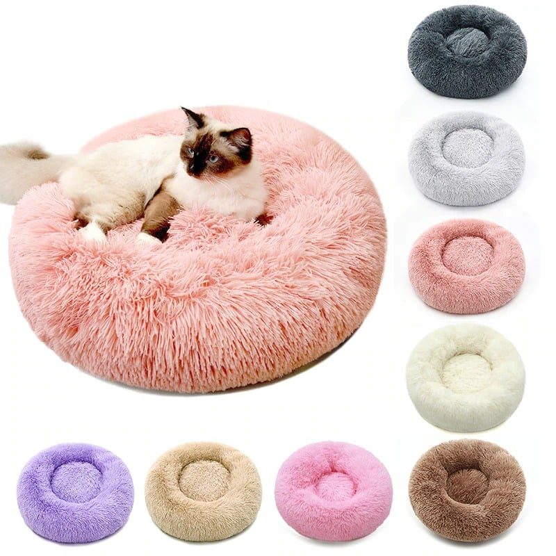 Pet Donut Bed Ultra Pehmeä Liukumaton Konepestävä Tyynysänky