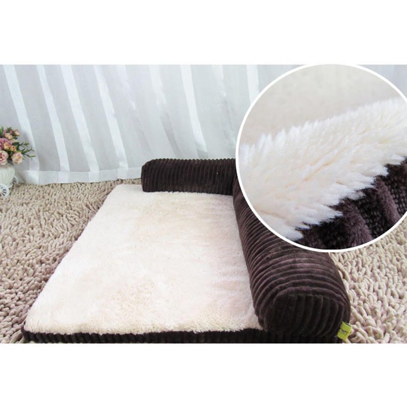 Ylellinen Vakosametti Bolster Pet Dog Vuodesohva Pentu Fleece Sänkymatto Suurelle Koiralle