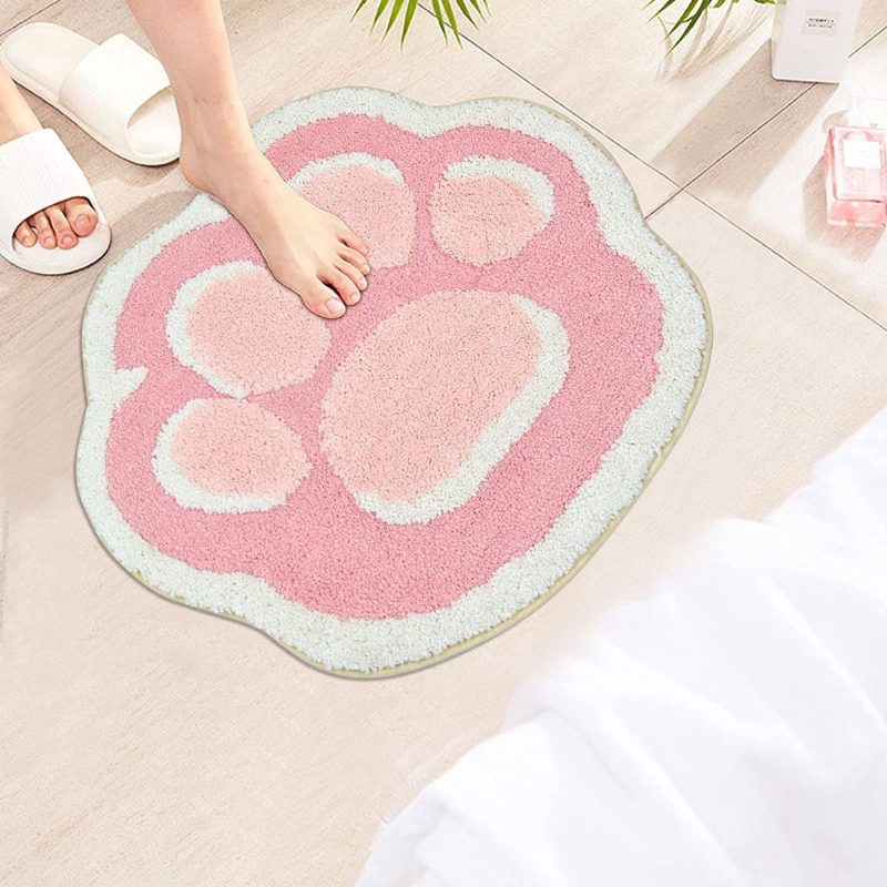 Cat Paw Kylpyhuonematto Liukumaton Kylpymatto Imukykyinen Pehmeä Matto Kylpyhuoneeseen Suihkukylpykylpymatto Ovimatto Kuiva 19.6" X 24.4"