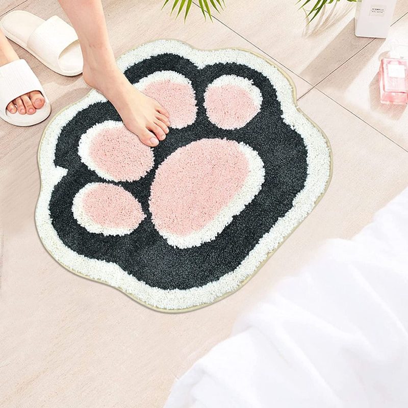 Cat Paw Kylpyhuonematto Liukumaton Kylpymatto Imukykyinen Pehmeä Matto Kylpyhuoneeseen Suihkukylpykylpymatto Ovimatto Kuiva 19.6" X 24.4"