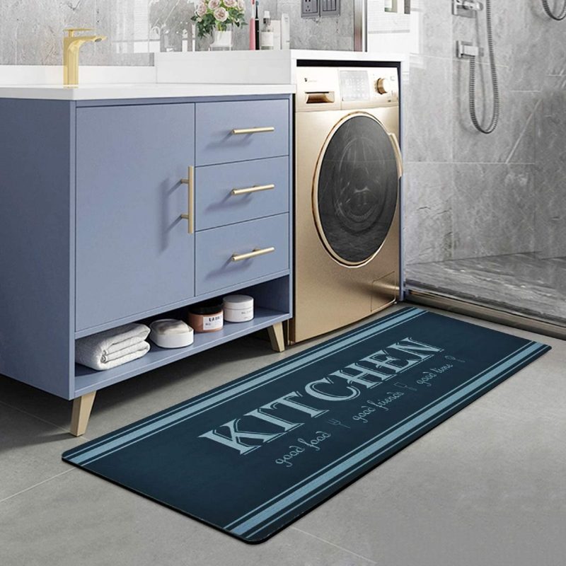 Keittiön Juoksumatto Liukumaton Paksu Vedenpitävä Kuminen Takalattiamatot Heavy Duty Comfort Seisomamatot Maalaistaloon Kitchenblue 20x48 Tuumaa