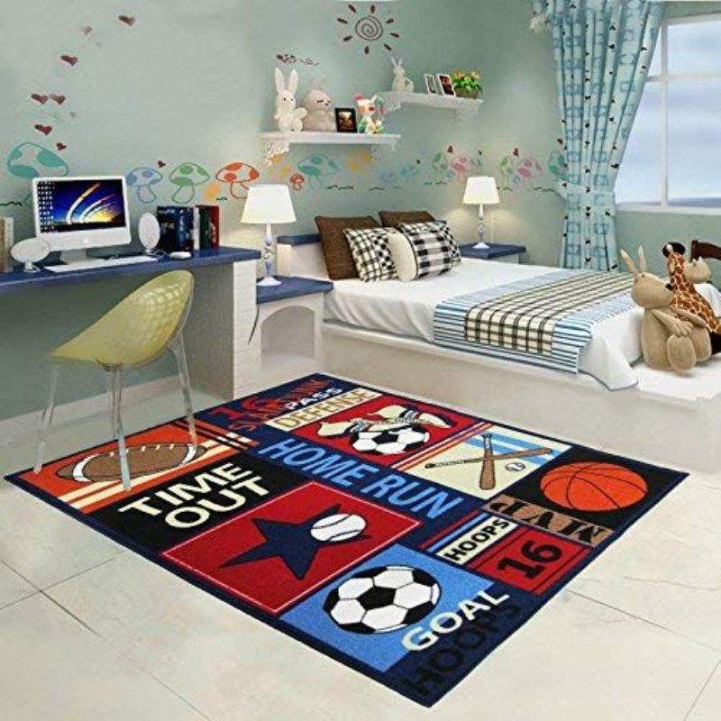 Kids Rug Fun Sport Matot Olohuoneeseen 3.2x4.2 Ft