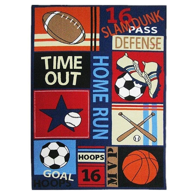 Kids Rug Fun Sport Matot Olohuoneeseen 3.2x4.2 Ft