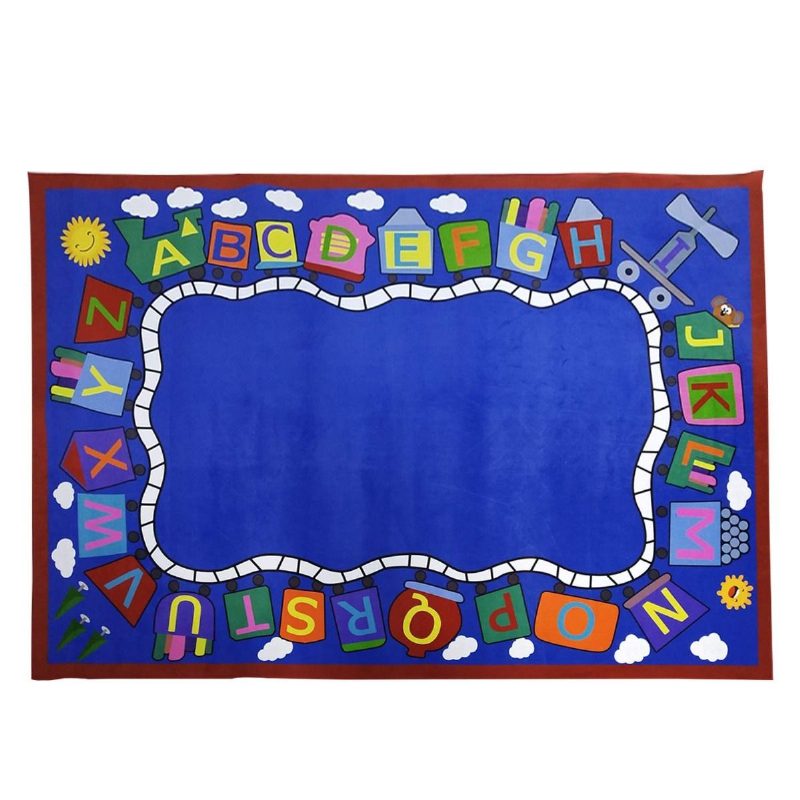 Lasten Opettava Matto Leikkihuoneeseen 5'x7' Blue Letters -oppimismatolla Playtime Classroom -matto