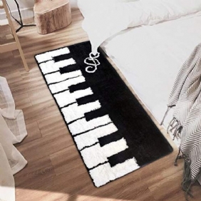 Musta Piano Keyboard Musiikkimatto Kodinsisustus Pestävä Lattiamatto Olohuoneen Lattia 2ftx3ft