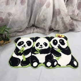 Pandas-matto Käsintehdyt Matot Liukumattomat Lattiamatot Kylpyhuoneen Eläinmatto Lapsille Pieni 19"x31"