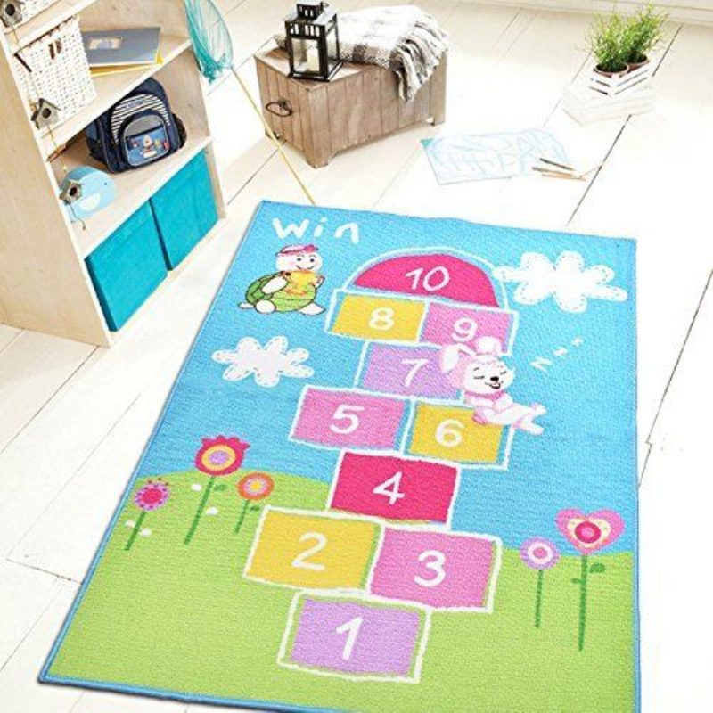 Tyttöjen Hopscotch Matto Makuuhuoneeseen 39''55''