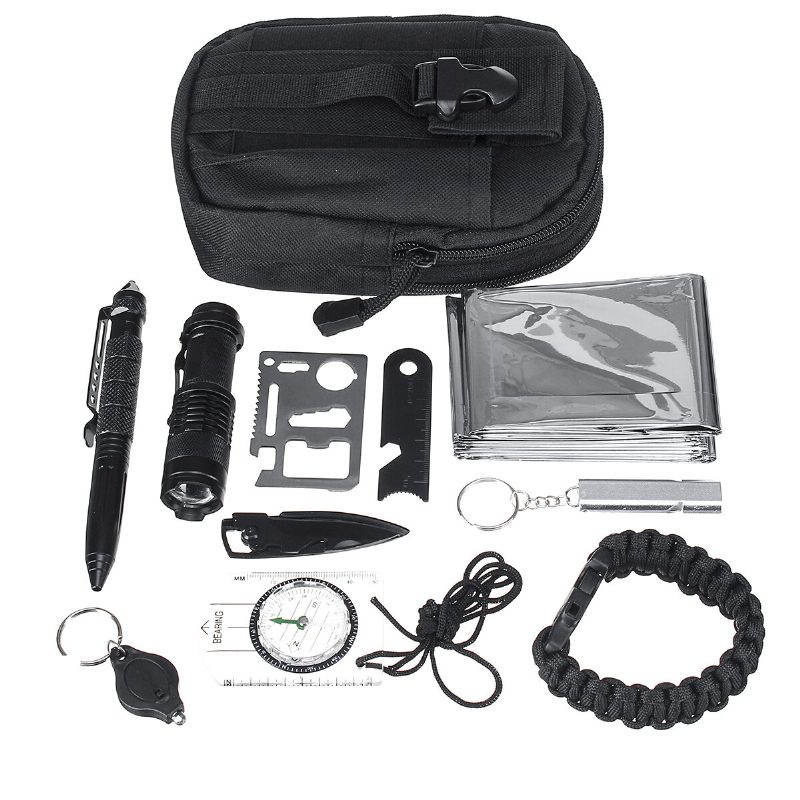 11-in-1/2-in-1 Tactical Outdoor Survival Tools Kit Ensiapusarja Työkalut Camping Rescue Varuste Hätälaukku Metsästykseen Vaellus