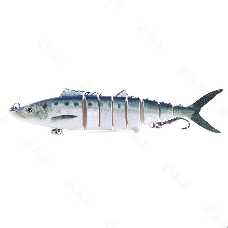 1kpl 17.8cm 38g 8-osaiset Kalastusuistimet Abs Lead Fish Jig -simulaatio Kalan 2 Koukulla