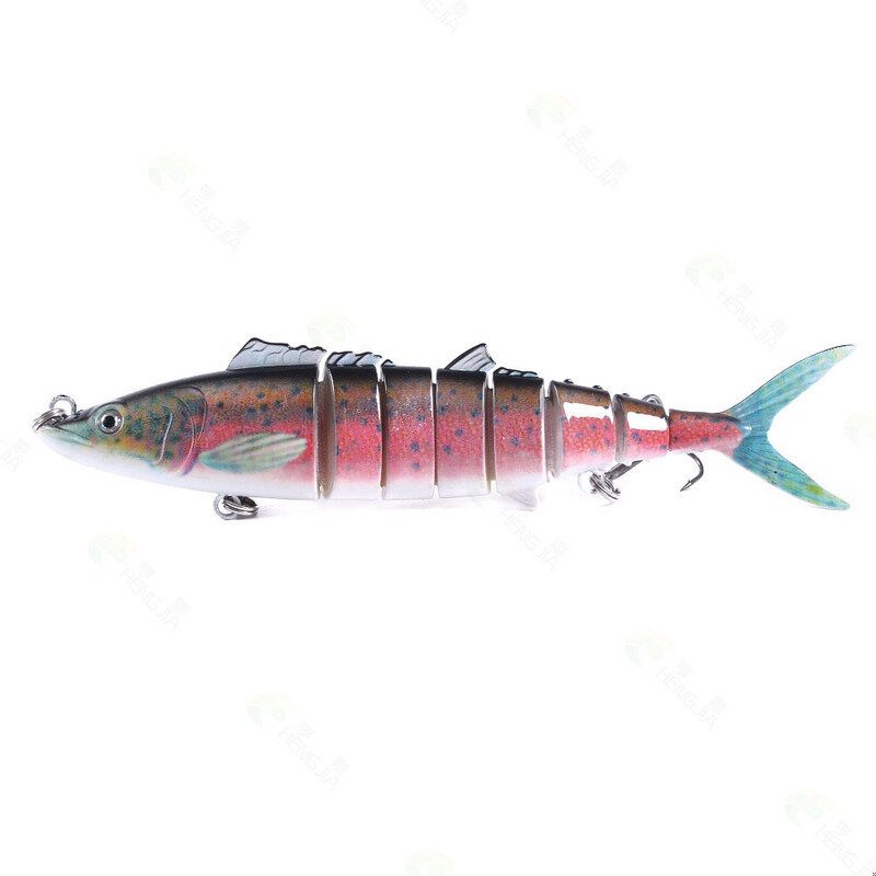 1kpl 17.8cm 38g 8-osaiset Kalastusuistimet Abs Lead Fish Jig -simulaatio Kalan 2 Koukulla