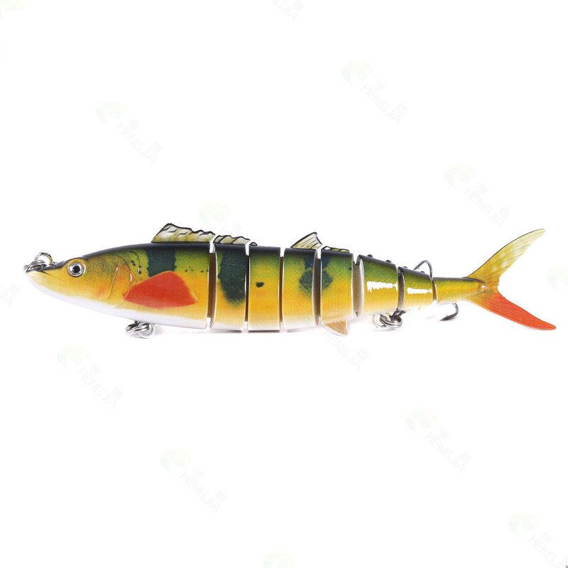 1kpl 17.8cm 38g 8-osaiset Kalastusuistimet Abs Lead Fish Jig -simulaatio Kalan 2 Koukulla