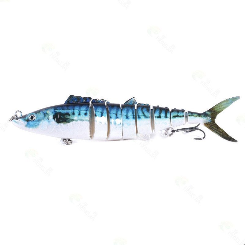 1kpl 17.8cm 38g 8-osaiset Kalastusuistimet Abs Lead Fish Jig -simulaatio Kalan 2 Koukulla