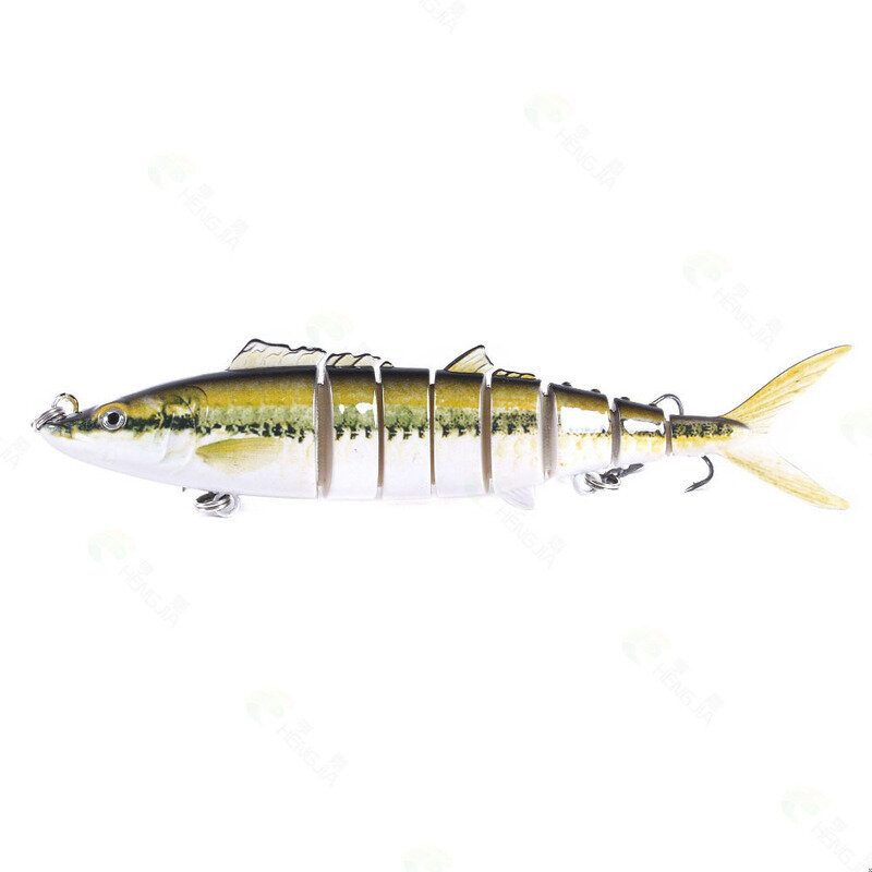 1kpl 17.8cm 38g 8-osaiset Kalastusuistimet Abs Lead Fish Jig -simulaatio Kalan 2 Koukulla