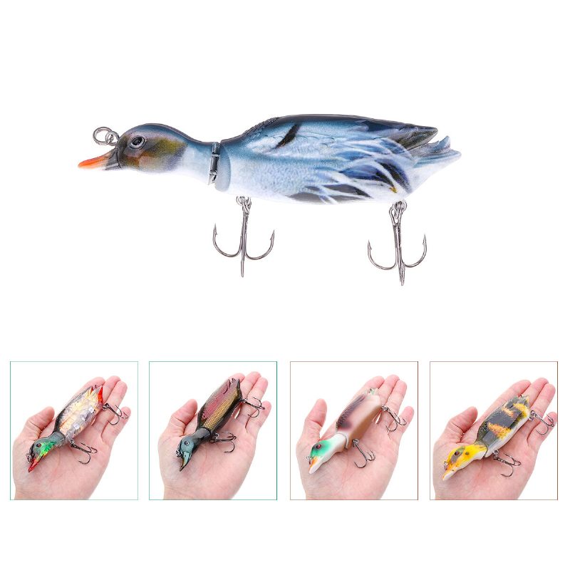 1kpl 5'' 13cm 59g 3d Duck Keinotekoinen Kalastusuhe Koukuilla Kovilla Syöteillä Minnow Topwater Wobbler -kalastusvälineet