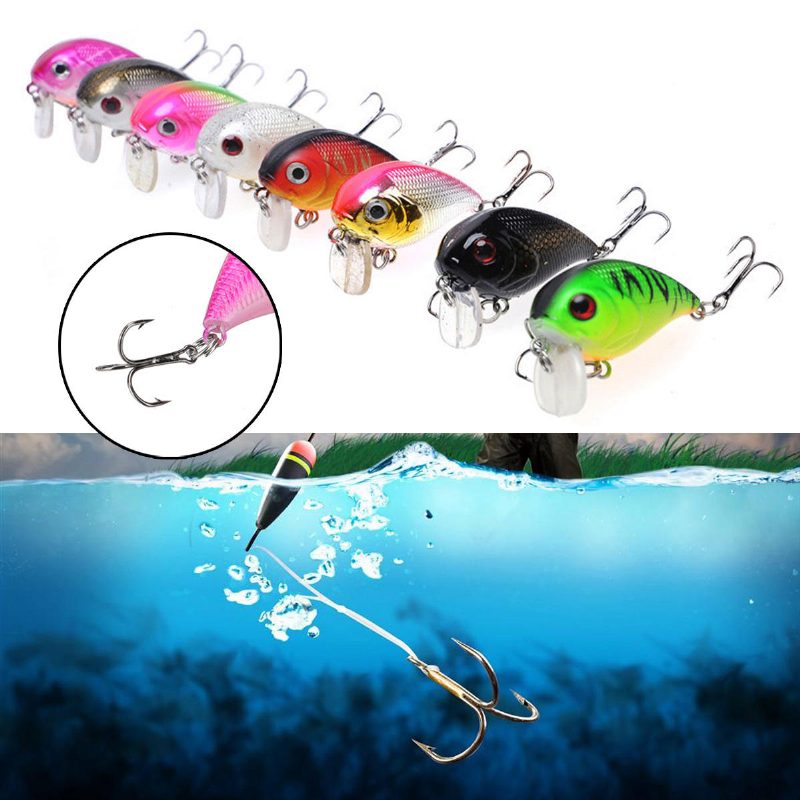 1kpl 5cm 8g Vaappu Fat Crankbait -kalastusuhe Keinotekoinen Basso Hard Bait -kalastusvälineet