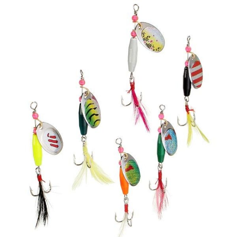 6 Kpl Lusikka Metallikalastusuistimet Crankbaits Bass Tackle Koukut Setti Spinner-syötit