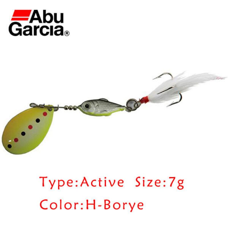 Alkuperäinen Abu Garcia H-borye 7g 12g Spoon Fishing Lure Spinner -syötti Treble Hookilla Ja Featherilla