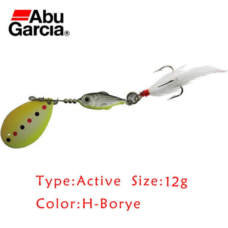 Alkuperäinen Abu Garcia H-borye 7g 12g Spoon Fishing Lure Spinner -syötti Treble Hookilla Ja Featherilla