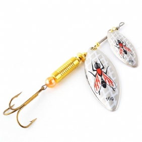 Double Spoon Sequins Bass Lure Bait Minnow Fishing Triple Hook With