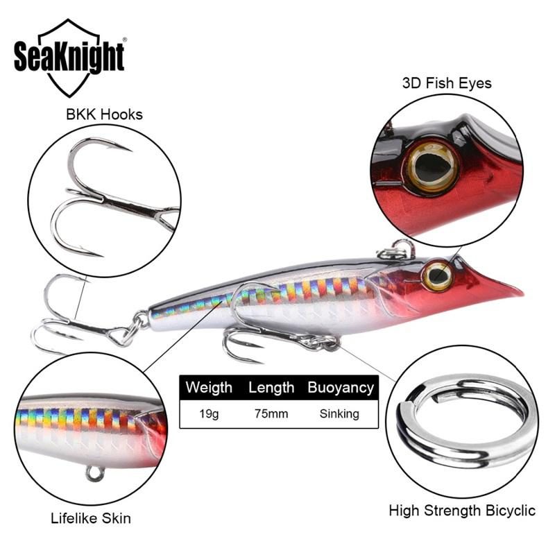 Seaknight Sk015 1kpl 19g 75mm Uppoava Kalastusuistimen Kynä 3d Eyes Simulation Skin Hard Fish Syötit