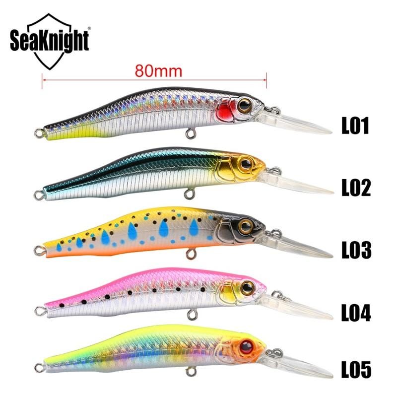 Seaknight Sk022 1kpl 9g 80mm 0-1.5m Syvyys Minnow -kalastusuhe Bkk Koukut Kalastussyötit